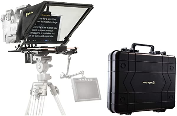 Glide Gear Tmp 750 17 "Cámara De Video Profesional Teleprompter 70/30 Vigas De División Con Estuche De Transporte De Protección Dura