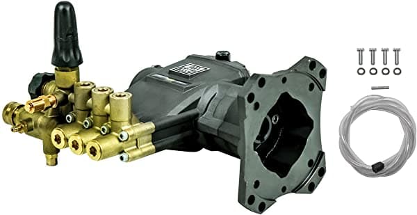 Aaa 90034 - Kit De Bomba De Lavado A Presión De Repuesto De Émbolo Triple Horizontal 4400 Psi 4.0 Gpm Eje De 1 Pulgada Incluye Hardware Y Tubo De Sifón Para Máquinas Industriales De Gas Color Negro