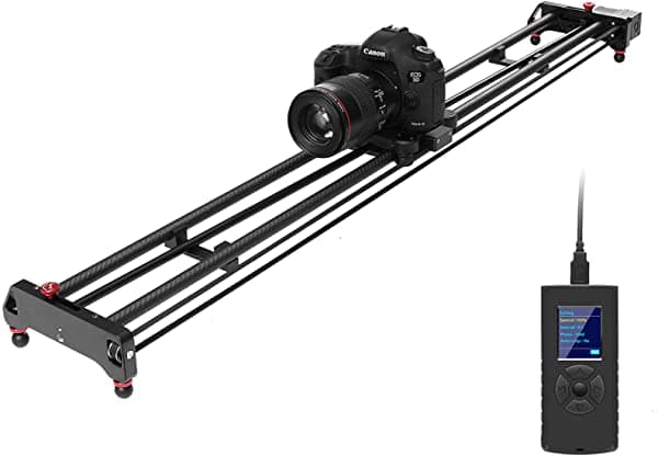 GVM Cámara Deslizante Motorizada 48"/120 cm De Fibra De Carbono Con Fotografía Time-Lapse Viaje Redondo Automático Disparo De Seguimiento Y Disparo Panorámico De 120 Grados Con Mando A Distancia