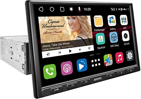 Atoto Estéreo Para Auto Estándar De Un Solo Din CarPlay Inalámbrico Y Android Auto Receptor De Video Android En El Tablero Pantalla IPS Flotante De 8 Pulgadas Conexión USB 2 Bluetooth Visión Trasera HD Con LRV SCVC S8G1A84SD