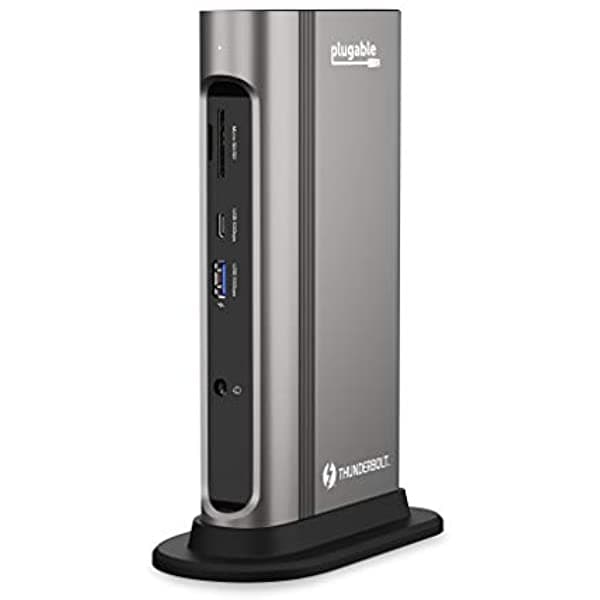 Plugable Conexión 14 En 1 Usb-C Y Thunderbolt 3 Dock Compatible Con Mac Y Windows Carga Portátil De 96 W 2 Puertos Hdmi 2.0 Y Displayport 7 Puertos Usb Ethernet Audio Sd/Microsd TBT3-UDZ