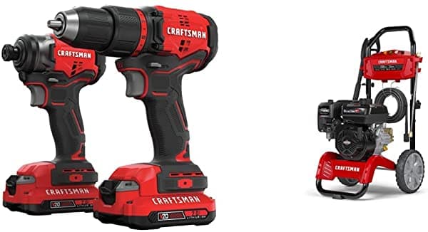Kit Combinado De Perforación Inalámbrica Craftsman V20 2 Herramienta Con 3200 Psi Máximo A 2.1 Gpm Lavadora De Presión De Gas (Cmck210C2 Y 020805