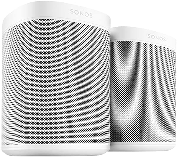 Sonos Juego De Dos Habitaciones Con Uno Completamente Nuevo Altavoz Inteligente Con Control De Voz Alexa Integrado. Tamaño Compacto Con Sonido Increíble Para Cualquier Habitación (Blanco) One (White) X2