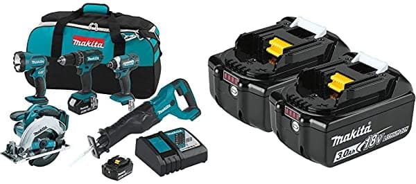 Makita Xt505 18V Litt Lithium-Ion Incolente 5-Pc. Kit Combinado (3.0Ah) Y Bl1830B-2 18V Litt Lithium-Ion Batería De 3.0Ah