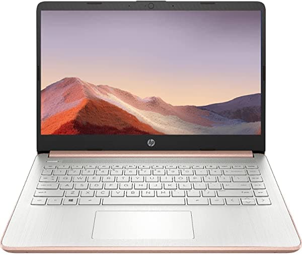2021 Hp Premium 14 Pulgadas Hd Portátil Procesador Intel De Doble Núcleo Hasta 2.8 Ghz 16 Gb De Ram 64 Gb De Almacenamiento Emmc Cámara Web Bluetooth Hdmi Wi-Fi Oro Rosa Windows 10 Con 1 Año Microsoft 365
