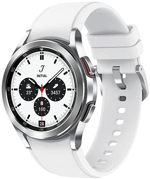 Samsung Galaxy Watch4 Classic - Reloj Inteligente De 1.81 Pulgadas (46 Mm) Con Monitoreo De Ecg Seguimiento De Ciclos Del Sueño Correr Entrenamiento Salud Gps Detección De Caídas Bluetooth Versión Ee. Uu. Color Plateado