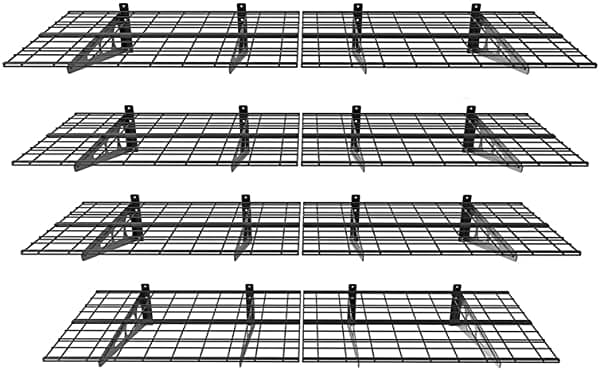 Fleximounts 4 Paquete 2X6Ft 24 Pulgadas Por Estante De Pared Estante De Almacenamiento De Garaje De Pared De 72 Pulgadas Estantes Flotantes Negro