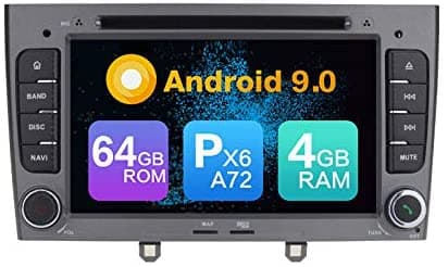 KUNFINE Android 10.0 Px6 Cortex A72 64G Rom Autoradio Gps Radio De Navegación Para Peugeot 308 2008-2013 (Gris) KF-V4302Q