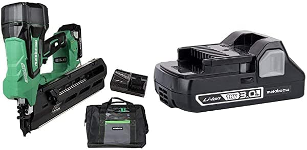Metabo Hpt Kit De Clavadora De Encuadre Inalámbrico 18 V Motor Sin Escobillas Clavos De Encuadre De 2 Pulgadas Hasta 3-1/2 Pulgadas Batería Compacta De Iones De Litio De 3.0 Ah Garantía De La Herramienta De Por Vida (Nr1890Drs) Y Batería De 18 V 3.0 Ah