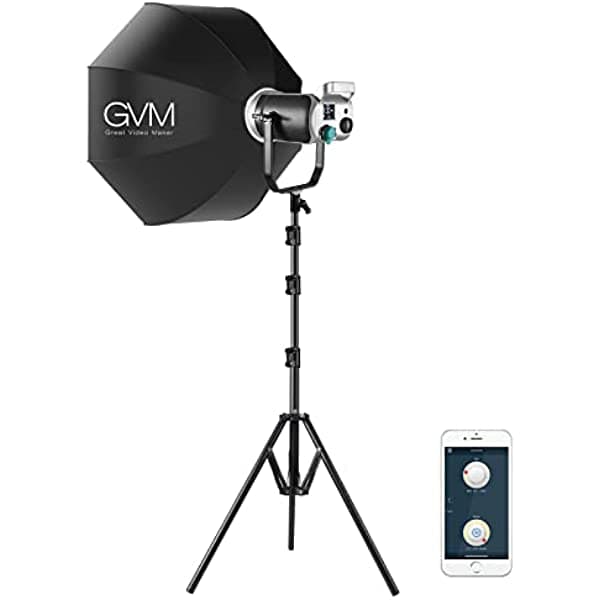 Gvm Sd200D - Luz De Video Led Con Caja De Luz De Luz De Estudio De Fotografía De 200 W Con Control Bluetooth 93000Lux A 1.6 Ft 3200K-5600K Iluminación De Salida Continua Bicolor Para Youtube Video Filmación