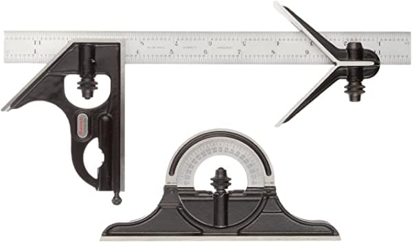 Starrett C434 - 12 - 4Rw/Slc Forjado Endurecido Central Y Transportador De Ángulos Jefes Reversible Con Blade Combinación Set Cuadrado Suave Acabado Negro Graduación 4R Tamaño De 12"