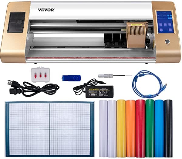 Vevor Máquina Cortadora De Vinilo 18 Pulgadas / 17.717 In Máximo De Corte De Alimentación De Papel Impresora De Pantalla Lcd De Corte De Contorno De Cámara Automática Con Soporte De Fuerza Y Velocidad Ajustables Para Hacer Carteles kzj18inch