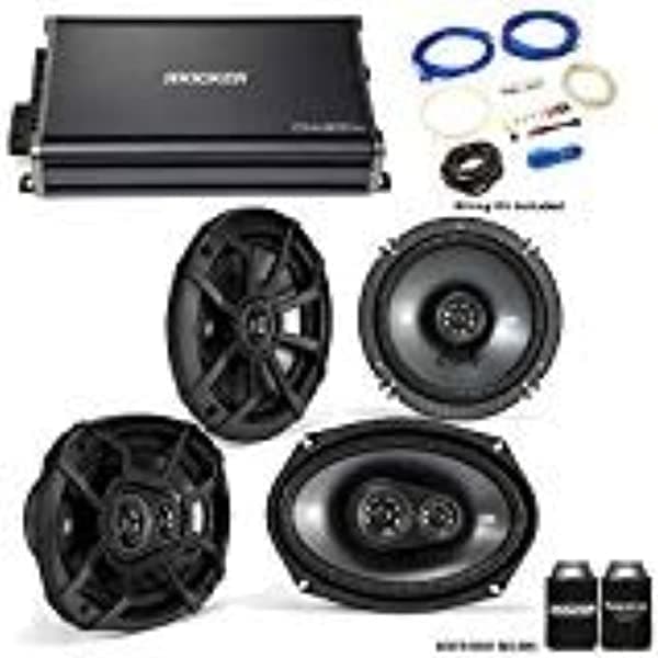 Kicker 43 CSC654 6.5" y 43 CSC6934 6 X 9" Parlantes CS-Series con Amplificador 43 CXA3004 CX-Series y Kit de Cables 43CXA3004+43CSC654+43CSC6934+WIRE