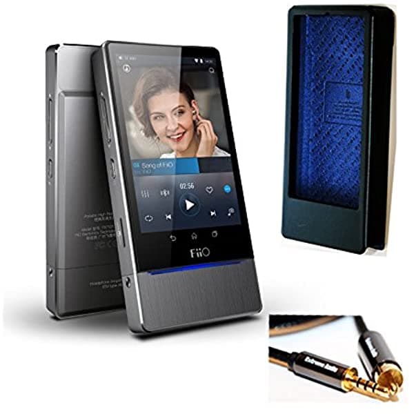 Fiio X7 Reproductor De Audio (Unidad Base) De Alta Resolución Con Am5 Amp Módulo Dignis Funda De Piel Y Extreme Audio Coaxial Audio Cable X7-AM5-Case