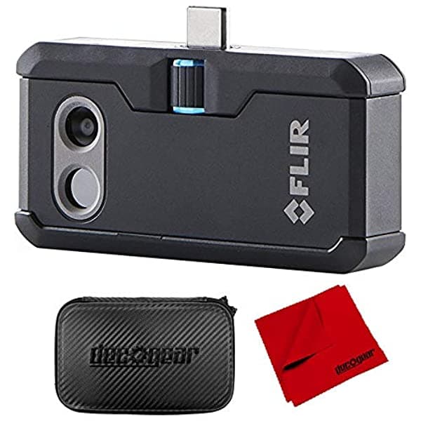 Flir One Pro Cámara De Imagen Térmica Para Ios (435-0006-02) Con Bolsa Compacta Deluxe Gadget + Tarjeta De Memoria Microsd De 32 Gb Y 1 Año De Garantía Ampliada Essential Bundle) E2Flir435000702
