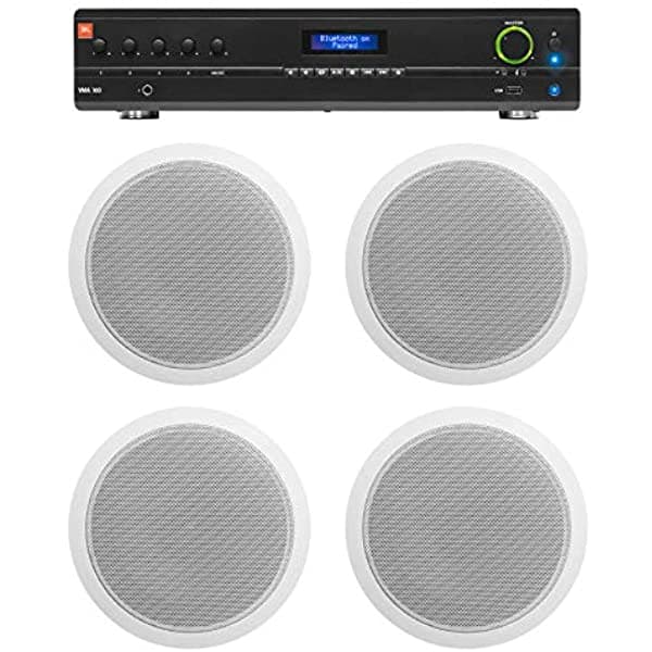Jbl Commercial 70V Amp+(4) Blanco 6" Altavoces Del Techo Para El Restaurante/La Barra/El Café VMA160+CCL6T WHITE