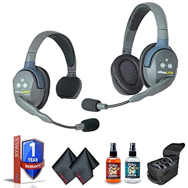 Eartec Ul2Sd Ultralite Auriculares 2 Personas Sistema 6Ave Hephone Y Micrófono Kit De Limpieza