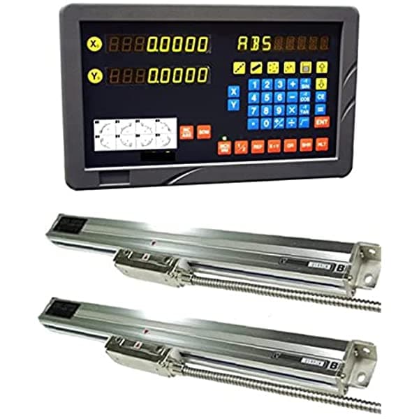 tpactools 2 Eje Lectura Digital Dro Torno Pacakage Lineal Vidrio Escala 0.0002" Fit En 36 Y 40" Cama Torno