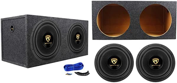 (2) Rockville W15K9D2 15" 10.000W Subwoofers De Audio Para Coche+Caja Sellada (2) W15K9D2+RD15+K2