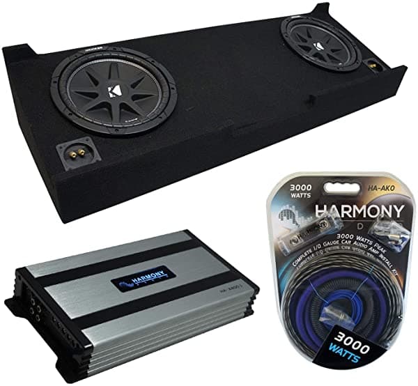 Compatible con 1999-2006 Chevy Silverado Extended Cab Truck Kicker Comp C12 Doble 12" Caja para Subwoofer & Harmony HA-A800.1 Amp KICKER16-PACK1828-H