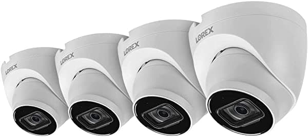 Lorex E841Cd-E Cámara Domo Ip De Seguridad 4K Ultra Hd 0.110 In Visión Nocturna De 130 Pies Visión Nocturna En Color Audio Blanco (Paquete De 4) E841CD-4PK