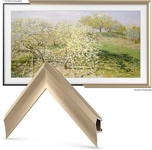 Deco - Marco De Tv De Aleación Prismática - Bisel De Oro Pálido Compatible Solo Con Samsung The Frame Tv (55 Pulgadas Compatible Con Tv Marco 2021)