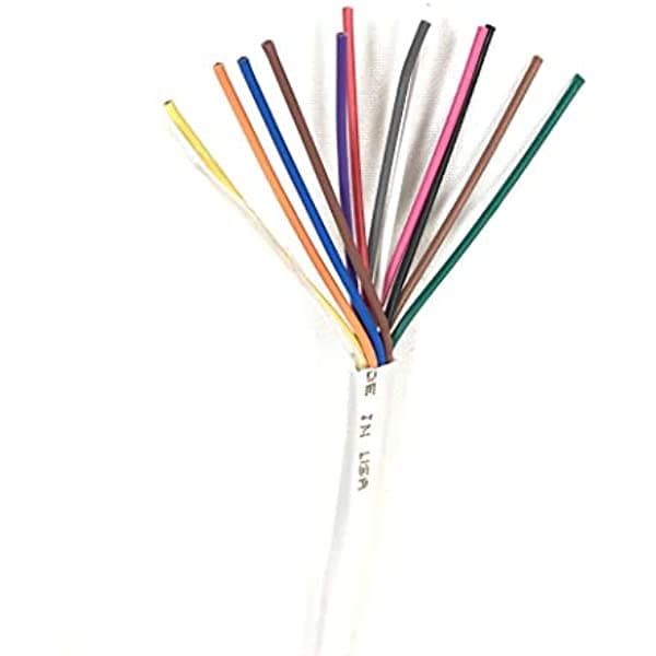 Custom Cable Connection Cable Personalizado 22 AWG 10 Conductores Cable Plenum Blindado Trenzado CL3P Cubierta Blanca - Carrete de 1000 Pies 22012-1000