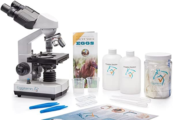 Kit De Microscopio Profesional Para Conteo De Huevos Fecales Por Eggzamin. Microscopio Binocular Y Accesorios Para Realizar El Recuento De Huevos Fecales Para Probar A Tus Animales En Busca De Parásitos. Instrucciones