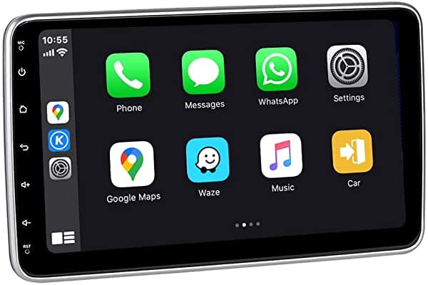 Sygav 2 Doble Din Android Estéreo para Auto GPS Central Multimedia con Navegación con CarPlay Inalámbrico DSP 10.2" Pantalla Táctil Giratoria 4G+64G Reproductor de Video Dash Kit