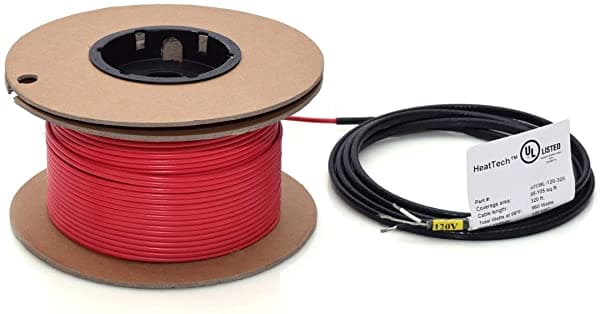 Heattech 95-190 Pies Cuadrados Radiant En El Piso Cable De Calefacción Sistema 240V HTCBL-240-560