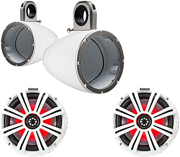 Kicker Altavoces Marinos Led De Torre De Encendido Blanco De 8 Pulgadas 1 Par KICKERBDL190806-13