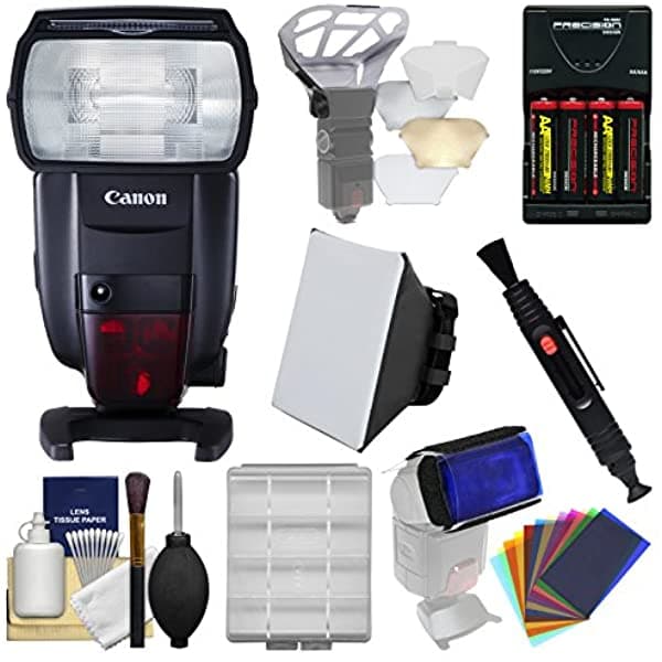 Difusor De Flash Canon Speedlite 600Ex Ii-Rt Con Caja Suave + Bouncer + Color Geles + Baterías & Cargador + Kit K-94418-07