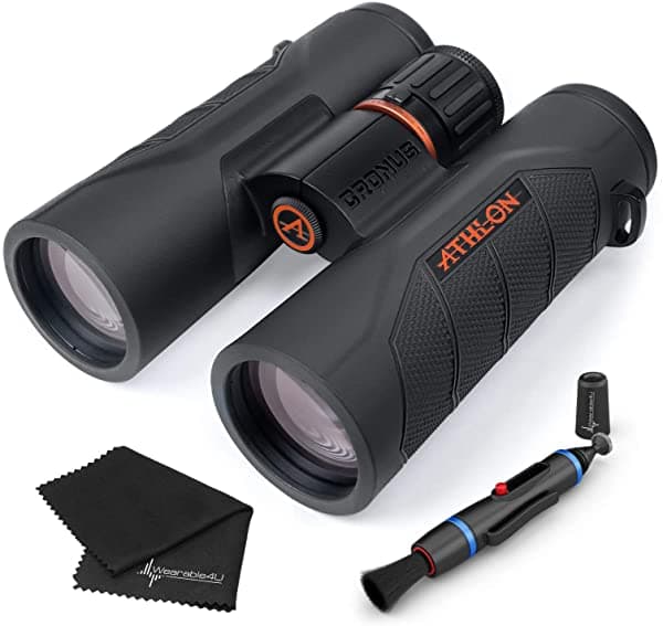 Athlon Optics Cronus G2 10X42 UHD Binoculares con Lápiz de Limpieza de Lentes Wearable4U Incluido y Paño de Limpieza de Lentes 111004