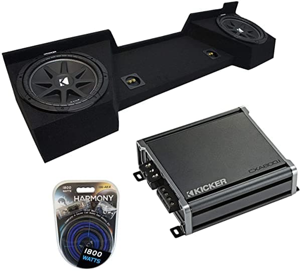 Harmony Audio Compatible con 2007-2013 Chevy Silverado Ext Cab Truck Kicker Bundle Comp C12 Dual 12" Caja para Subwoofer y CXA800.1 Amp KICKER16-PACK1863