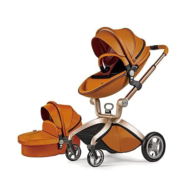 Hot Mom Cochecito De Bebé Con Ángulo De Altura Ajustable Del Asiento Y Absorción De Impactos En Las Cuatro Ruedas Asiento Variable Cochecito De Cochecito De Paisaje Alto Y Moderno 2022 (F22 Marrón)