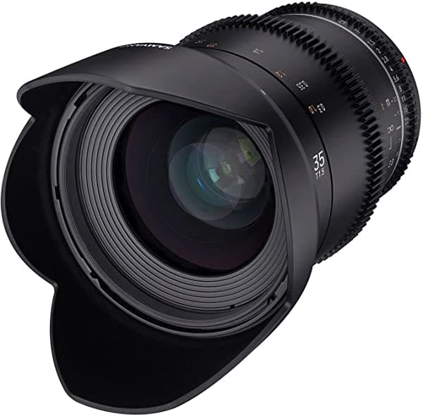 Samyang Mf 1.378 In T1.5 Vdslr Mk2 Sony E - Brillante T1.5 Gran Angular Cine Y Lente De Video Para Sony E Mount 1.378 In De Longitud Focal Fija Sigue El Foco Piñones Full Frame Y Aps-C Resolución 8K 23009