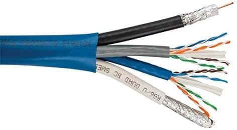 SCP 2 X Cat6 23 Awg Utp + 2 X Rg6/U Quad Shield Coax Bc- (Incluido)-500 Ft Spool- Azul Distribuidos Por Nac De Alambres Y Cables SHNC-8