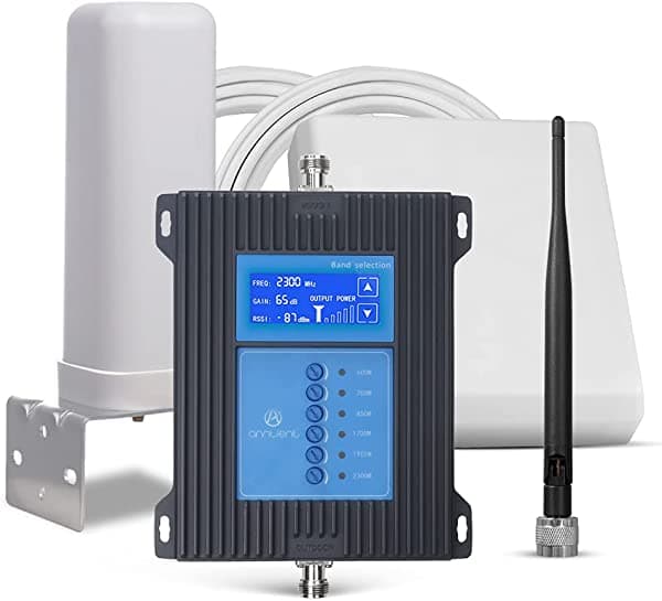 A ANNTLENT Amplificador De Señal De Teléfono Celular 5G Para El Hogar Y La Oficina Aumenta La Señal De Datos 4G Lte 3G 5G Para Todos Los Portadores-Múltiples Bandas 2/4/5/12/13/17 Repetidor De Señal Celular Con Panel/Antenas Omni-Listo Para 5G