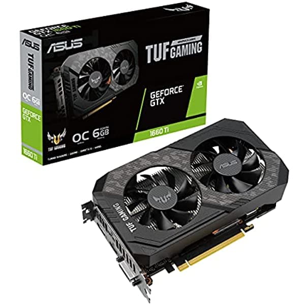 Asus Tuf Gaming Nvidia Geforce Gtx 1660 Ti Evo Oc Edition Tarjeta Gráfica (Pcie 3.0 6Gb Gddr6 Hdmi 2.0B Displayport 1.4 Lubricante De Grado Espacial Diseño Compacto Gpu Tweak Ii) TUF-GTX1660TI-O6G-EVO-GAMING