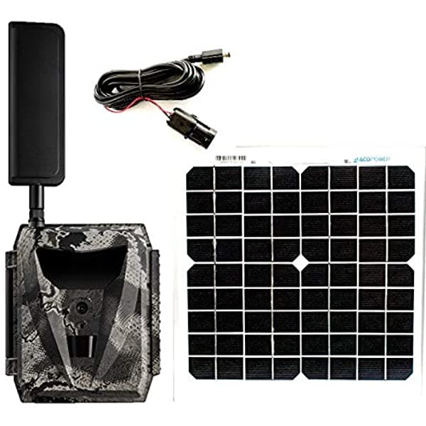 Spartan Ghost Verizon 4G LTE GC-W4GB Blackout IR Infrarrojos Cámara de Caza Trail Deluxe Paquete con Panel Solar 10W de 15 Pulgadas (Ghost con Cable de Panel Solar)