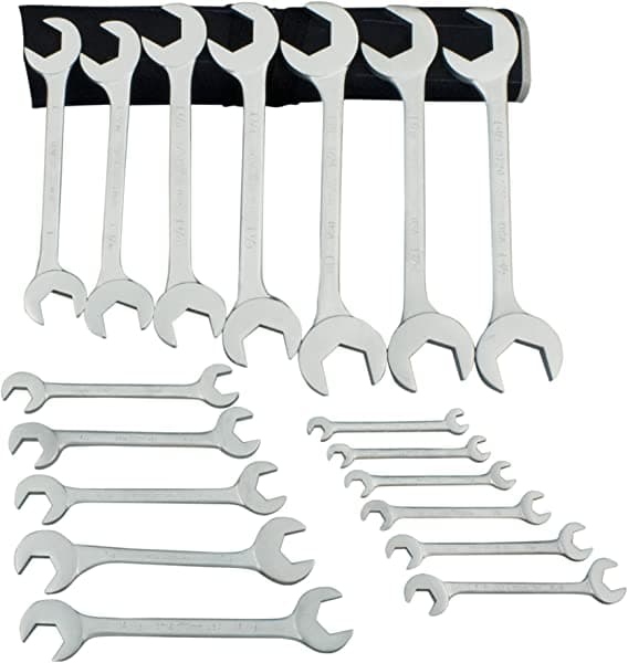 Martin Ob18K Juego De Llaves Hidráulicas 18 Piezas Que Van Desde 11/32" X 11/32" A 1-1/2" X 1-1/2" En Bolsa De Rollo Acabado Cromado