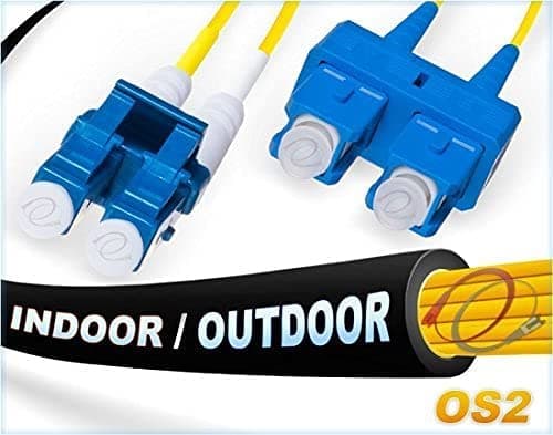 FiberCablesDirect 9/125 Os2 Lc-Sc Interior/Exterior Singlemode Dx Fiber Cable FCDUS262v9051