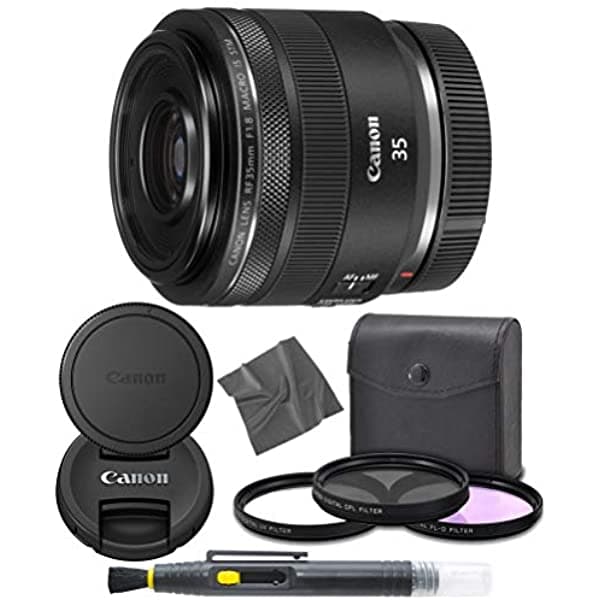 Canon Rf 1.378 In F/1.8 Is Macro Stm Lente (2973C002) + Aom Pro Starter Bundle Kit - Versión Internacional (1 Año De Garantía Aom) CN3518MRFJK