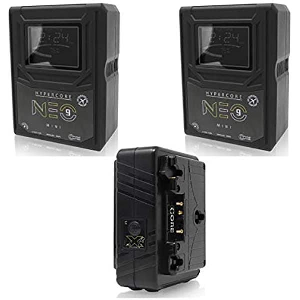 Core Swx 2 Pack Hypercore Neo 9 Mini 98Wh 14.8V 6.6Ah Batería De Iones De Litio De Montaje En Oro Gpm-X2A Super Compact 3-Stud Mount Cargador Rápido