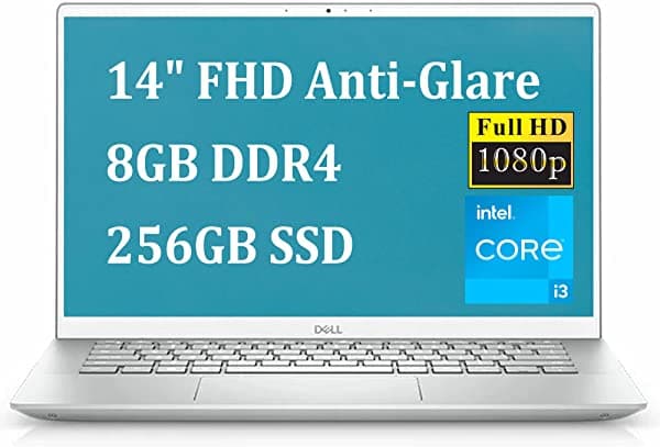 Dell Notebook Inspiron 14 5000 Premium 14" FHD Antirreflejos 11ª Generación Intel Core i3-1115G4 8GB DDR4 256GB SSD Retroiluminado MaxxAudio USB-C HDMI Webcam Win 10 Plata Dell Inspiron 14 5000
