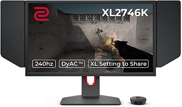 BenQ Zowie XL2746K Monitor Gamer de 27" 240Hz | DyAc+ | Vibrancia de Color | Ecualizador de Negros para Ventaja Competitiva | Ajuste Mejorado de Altura, Inclinación y Base | Asa XL para Transportar | Interruptor S | Escudo | VESA