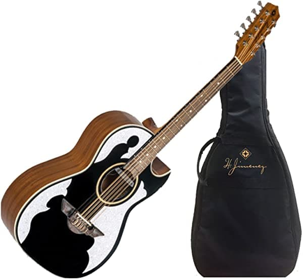 H. Jimenez Bajo Quinto LBQ4EBT Negro Guitarra Electroacústica Con Funda Acolchada