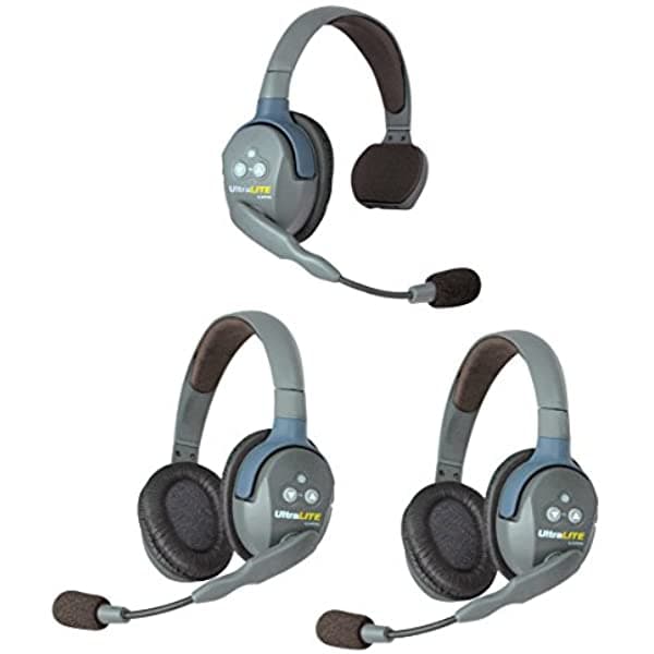 Eartec Ul312 Ultralite - Intercomunicador Inalámbrico De Dos Vías Para 3 Usuarios - 1 Ulsm Auriculares Maestros De Un Solo Oído Y 2 Paquetes De Auriculares Uldr Con Doble Oído