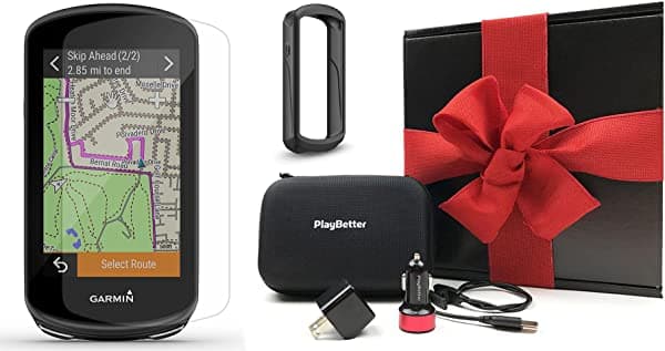 Garmin Edge 1030 Plus - Caja de Regalo de Computadora GPS para Bicicleta (Con Botella de Agua Tacx/PlayBetter Funda de Silicona PlayBetter Protectores de Pantalla HD Adaptadores y Estuche Rígido) (Solo GPS Carcasa Negra) 010-01758-01