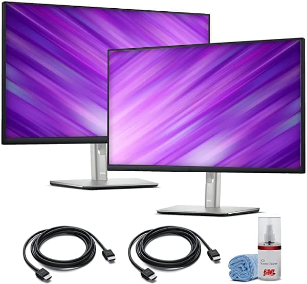 2 Monitores Ips Dell P2222H De 22 Pulgadas Full Hd 1080P 169 (P2222H) + 2 Cables Hdmi + Kit De Limpieza Lcd